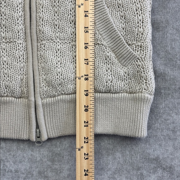 Athleta Knit Sweater Vest Full Zip with pockets Cream Beige Womens small - Picture 5 of 7
